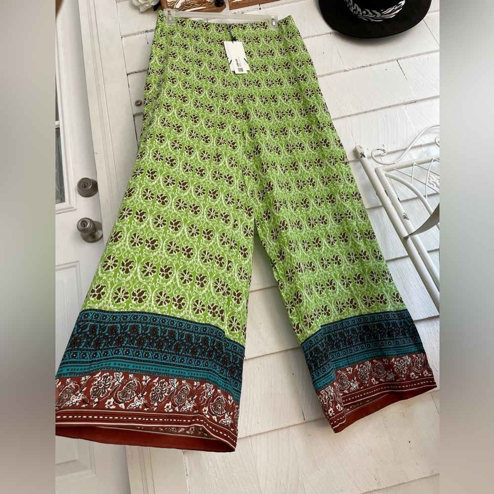 Zara Flowy Boho Palazzo Pants XL